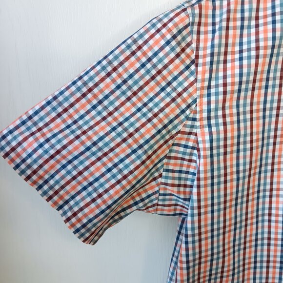 Duluth Men's Gray Check Wrinklefighter Relaxed Fit Short Sleeve Shirt Size L - Picture 4 of 12